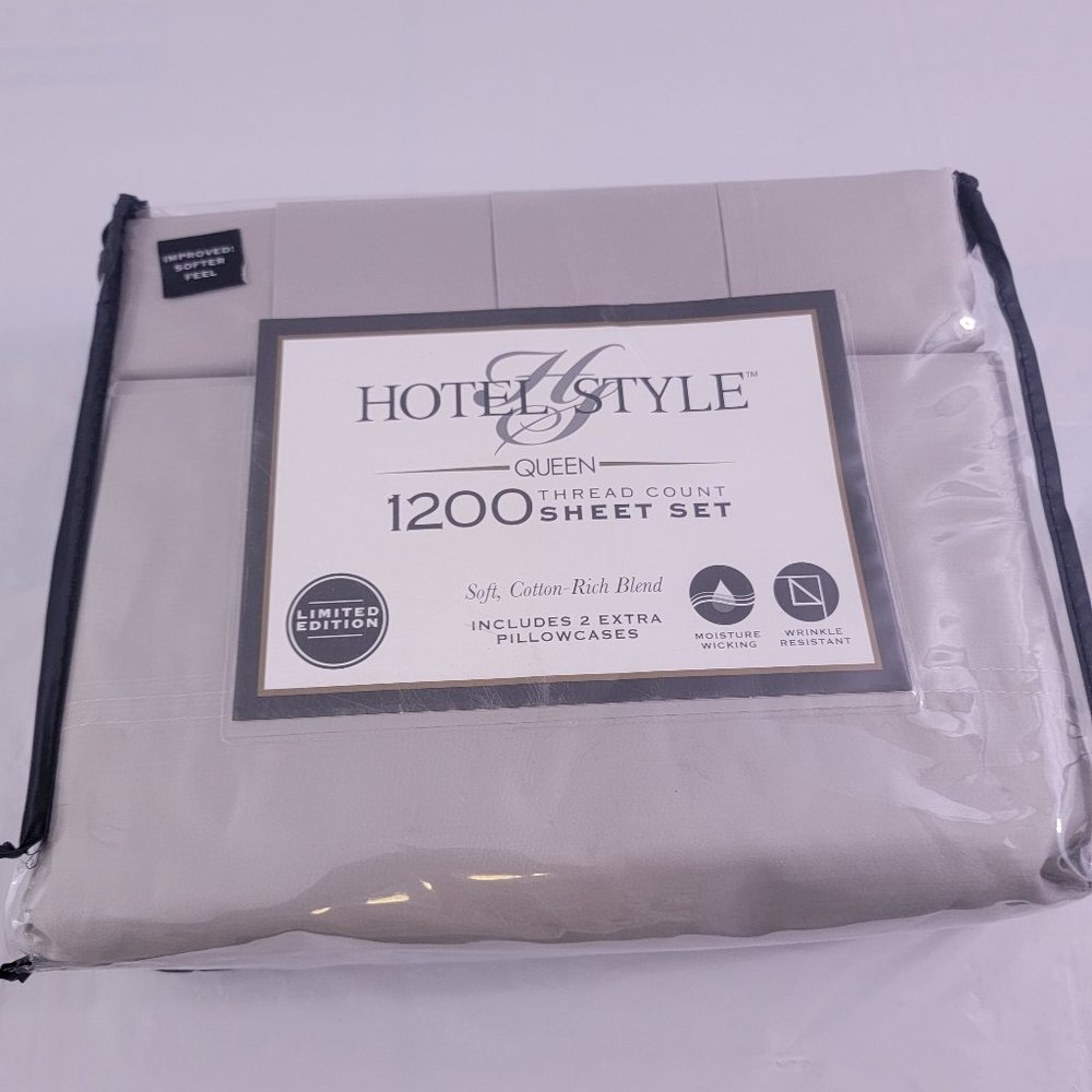 Hotel Style 1200 Thread Count Soft Cotton Sheet Set - Queen Size - Picture 11 of 13